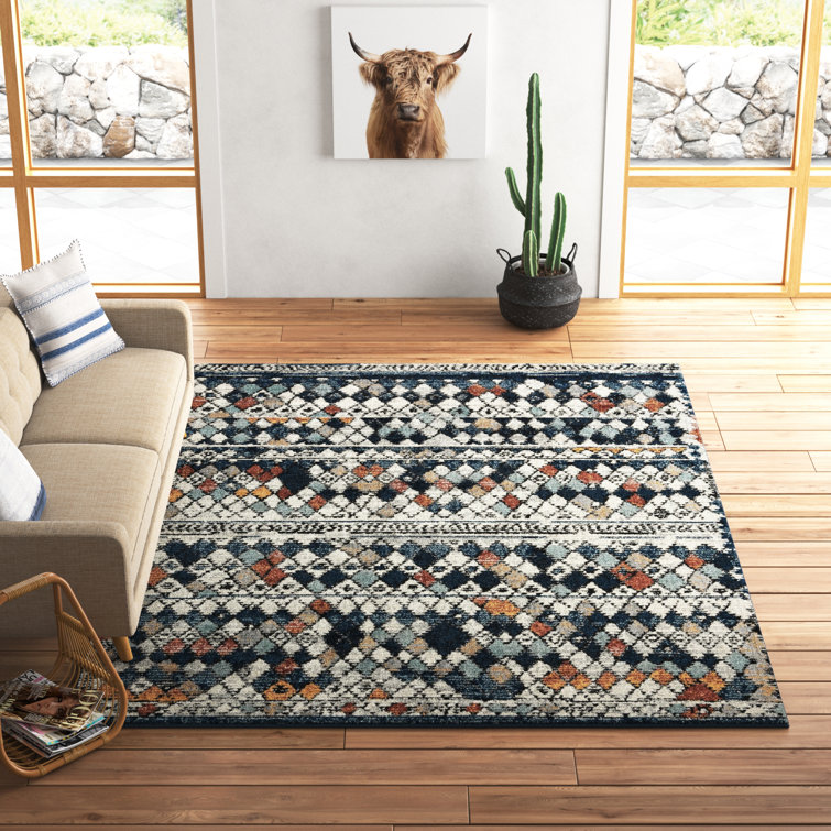 Mistana™ Naomi Southwestern Navy Blue/Beige Area Rug & Reviews Wayfair